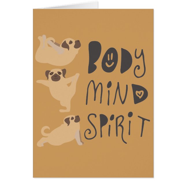 Yoga Pugs Greeting Card (Front)
