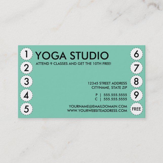 yoga punch card (Front)