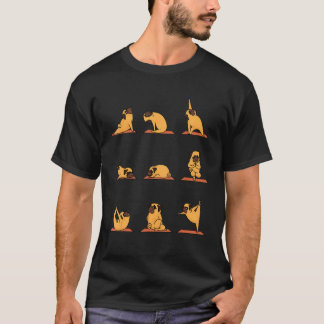 Yoga Puppy Yoga Pug Poses and Meditation Funny Pug T-Shirt
