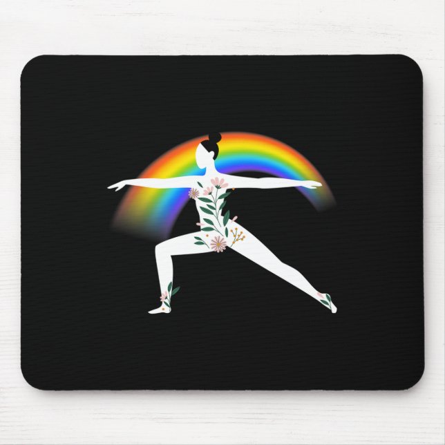 Yoga Rainbow Lgbtq Ally  Mouse Pad (Front)