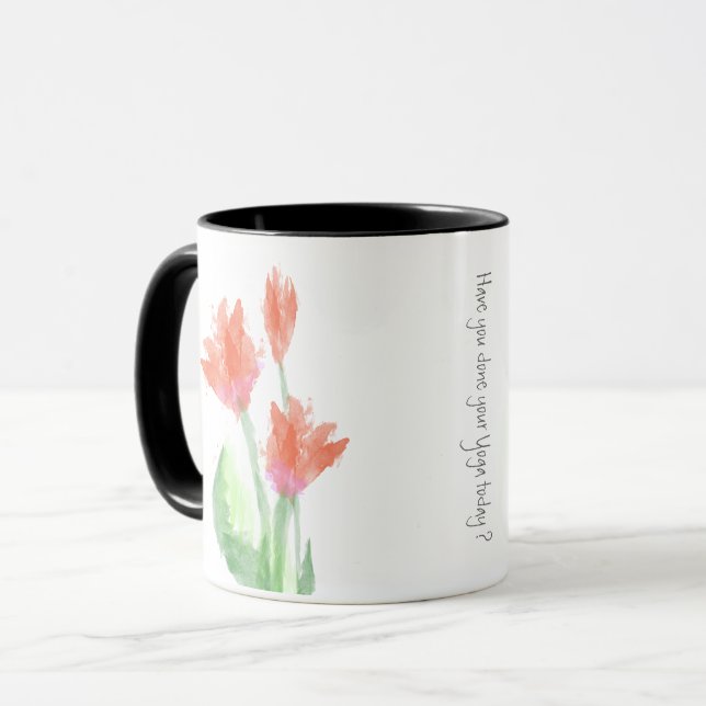 Yoga Red Tulips Mug (Front Left)