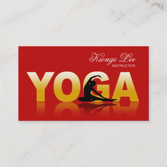 Yoga Reflections, Yoga Instructor, Yoga Class Business Card (Front)
