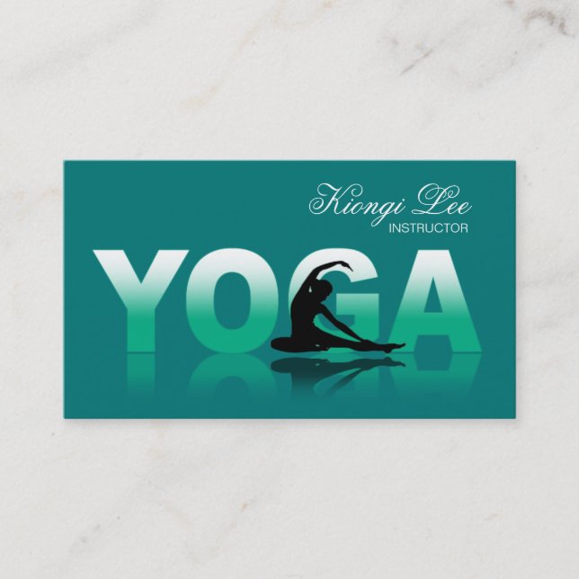 Yoga Reflections, Yoga Instructor, Yoga Class Business Card (Front)