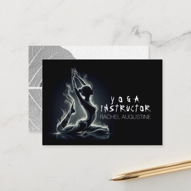 Yoga Reiki Instructor One-Legged King Pigeon Pose Appointment Card (Front/Back In Situ)