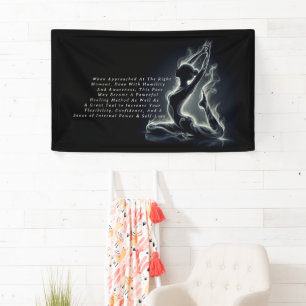 Yoga Reiki Instructor One-Legged King Pigeon Pose Banner