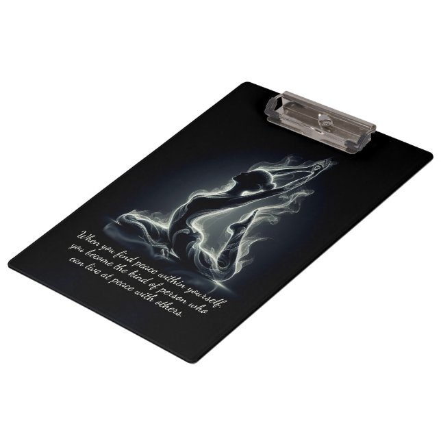 Yoga Reiki Instructor One-Legged King Pigeon Pose Clipboard (Angled)