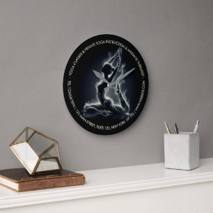 Yoga Reiki Instructor One-Legged King Pigeon Pose Large Clock
