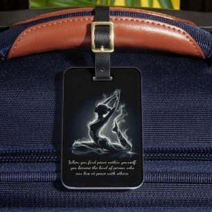 Yoga Reiki Instructor One-Legged King Pigeon Pose Luggage Tag