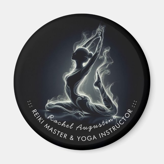 Yoga Reiki Instructor One-Legged King Pigeon Pose Magnet (Front)