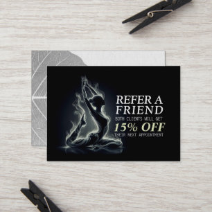 Yoga Reiki Instructor One-Legged King Pigeon Pose Referral Card