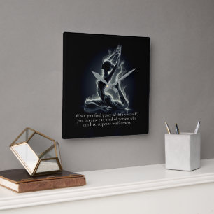 Yoga Reiki Instructor One-Legged King Pigeon Pose Square Wall Clock