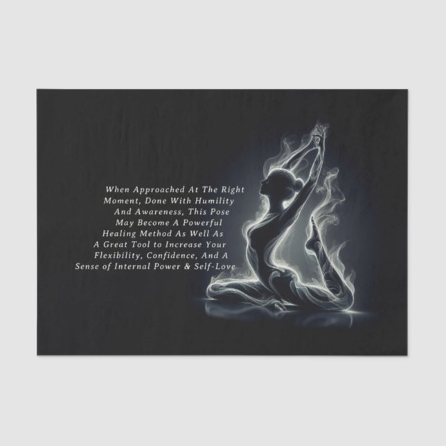 Yoga Reiki Instructor One-Legged King Pigeon Pose Tissue Paper (Front)