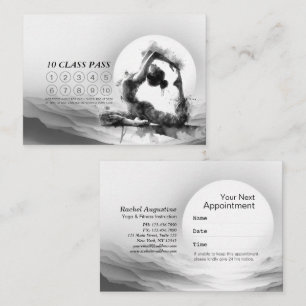 Yoga Reiki One-Legged King Pigeon Pose Class Pass Loyalty Card