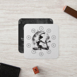 Yoga Reiki One-Legged King Pigeon Pose Class Pass Loyalty Card