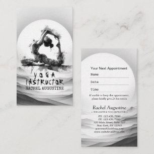 Yoga Reiki One-Legged King Pigeon Pose Watercolor Appointment Card