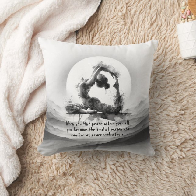 Yoga Reiki One-Legged King Pigeon Pose Watercolor Cushion (Blanket)