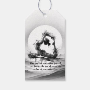 Yoga Reiki One-Legged King Pigeon Pose Watercolor Gift Tags