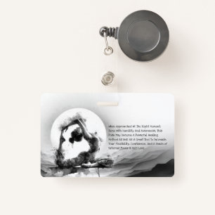 Yoga Reiki One-Legged King Pigeon Pose Watercolor ID Badge