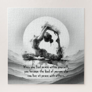 Yoga Reiki One-Legged King Pigeon Pose Watercolor Jigsaw Puzzle