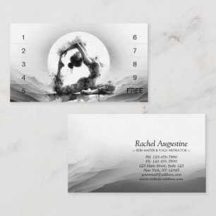 Yoga Reiki One-Legged King Pigeon Pose Watercolor Loyalty Card