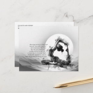 Yoga Reiki One-Legged King Pigeon Pose Watercolor Postcard