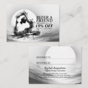 Yoga Reiki One-Legged King Pigeon Pose Watercolor Referral Card