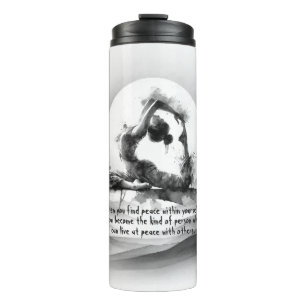 Yoga Reiki One-Legged King Pigeon Pose Watercolor Thermal Tumbler