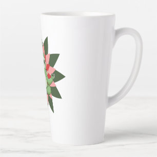 Yoga Relaxation with Elegant Floral Art Latte Mug