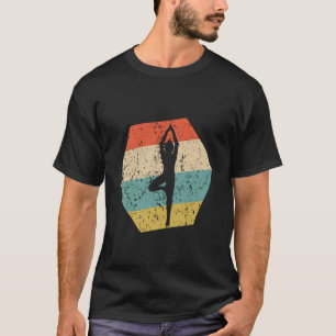 Yoga Retro Distressed Hexagon Yoga Pose T-Shirt