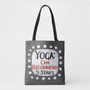 Yoga Review 5 Stars Tote Bag