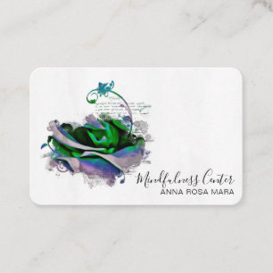 *~* Yoga ROSE QR Meditation Reiki Floral Flower  Business Card