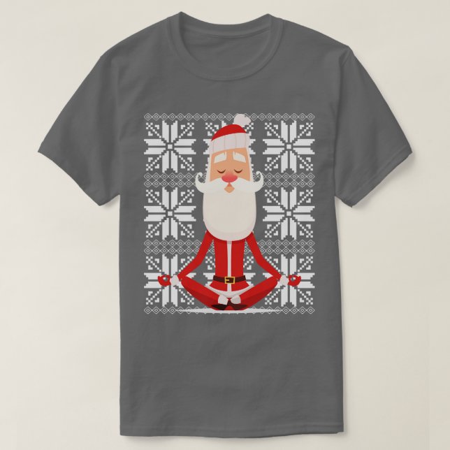 Yoga Santa meditating Ugly Christmas Sweater Desig (Design Front)