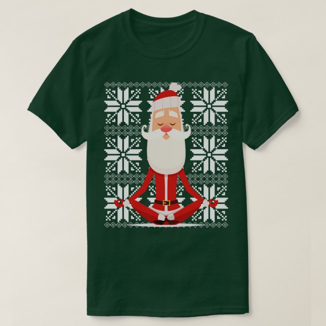 Yoga Santa meditating Ugly Christmas Sweater Desig (Design Front)