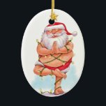 Yoga Santa Ornament<br><div class="desc">Add a dash of fun to your holiday tree with this Yoga Santa ornament.
Double Sided!  Santa does Tree Pose on one side and Bow Pose on the reverse.
Perfect stocking stuffer for the yogi in your life.</div>