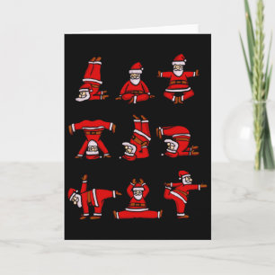 Yoga Santa Women Men Kids Funny Christmas Card