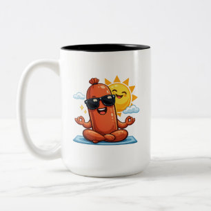 Yoga Sausage Two-Tone Coffee Mug