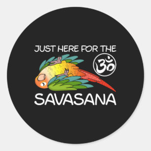 Yoga Savasana Parrot Green Cheek Eapple Conure Classic Round Sticker
