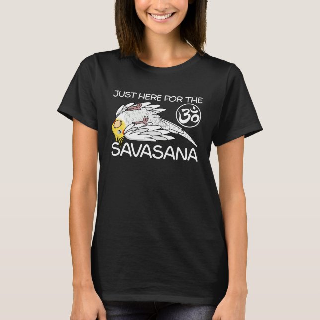 Yoga Savasana Parrot Lutino Cockatiel T-Shirt (Front)