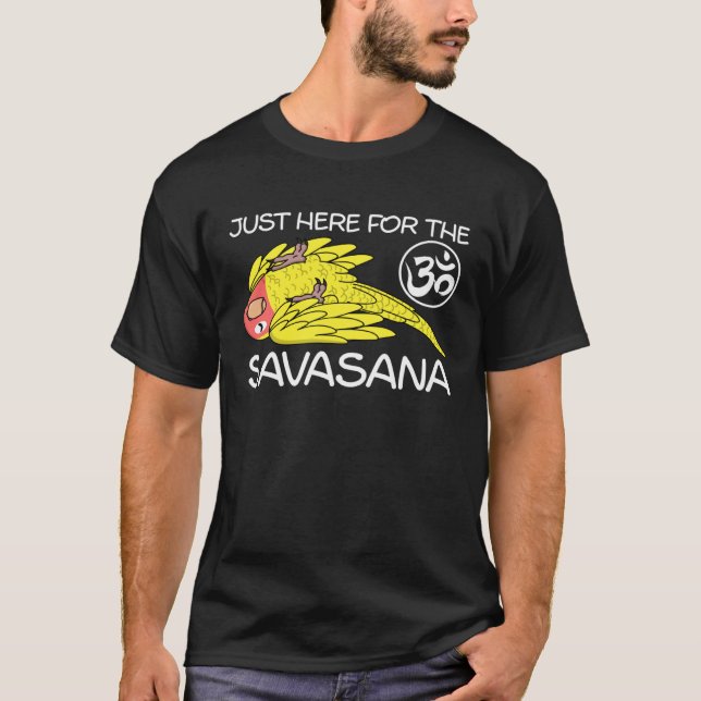 Yoga Savasana Parrot Peach faced Yellow Lutino Lov T-Shirt (Front)