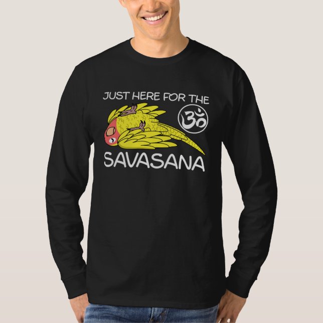 Yoga Savasana Parrot Peach faced Yellow Lutino Lov T-Shirt (Front)