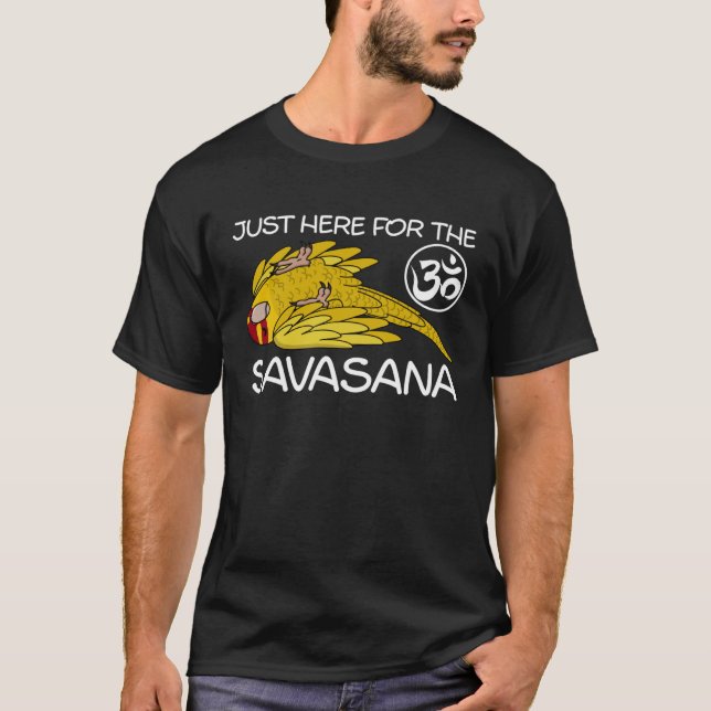 Yoga Savasana Parrot Yellow Lutino Kakariki T-Shirt (Front)