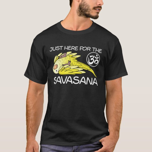 Yoga Savasana Parrot Yellow Lutino Monk Parakeet Q T-Shirt (Front)