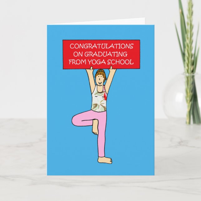 Yoga School Graduate Congratulations. Card (Front)