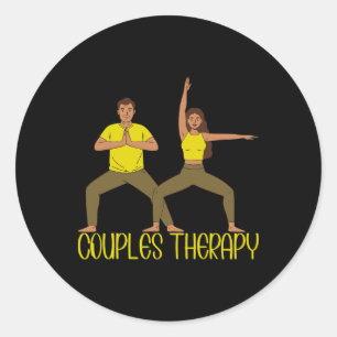 Yoga self care classic round sticker