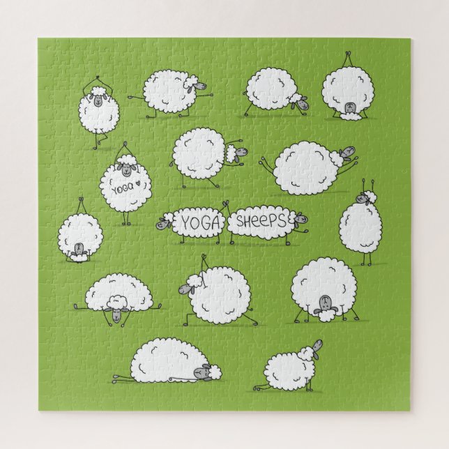 Yoga Sheep: Whimsical Sketch Fun. Jigsaw Puzzle (Vertical)