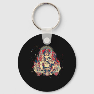 Yoga Shirts Spiritual Hindu God Ganesha Meditation Key Ring