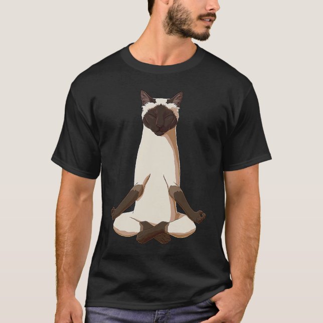 Yoga Siamese Cat T-Shirt (Front)