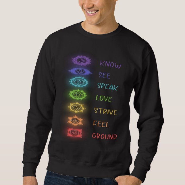 Yoga Signs Know See Speak Sweatshirt (Front)