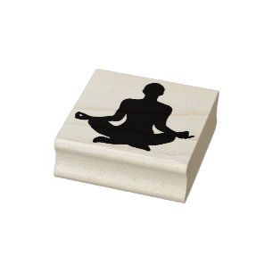Yoga silhouette rubber stamp