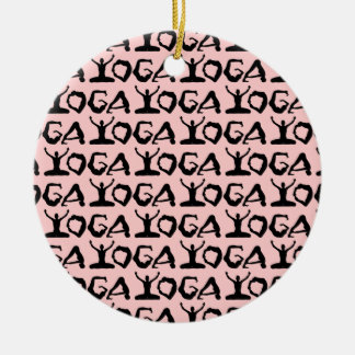 Yoga Silhouettes Ceramic Tree Decoration